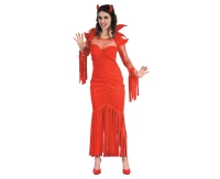 Role play-set for adult Red Evil (dress, hairband), size S EOL
